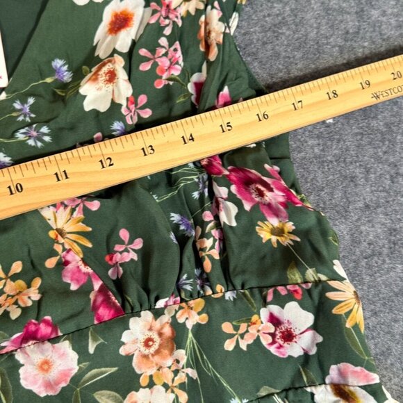 Parker Womens Silk Satin Mini Dress Cacti Daisy Green Size 8 Summer Boho NWT Lux - Picture 11 of 12